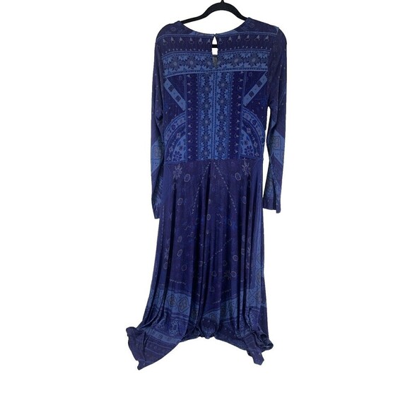 Soft Surroundings Sitarra Dress Aria Blue Long Sleeve Midi Stretch Womens Small - Picture 7 of 12